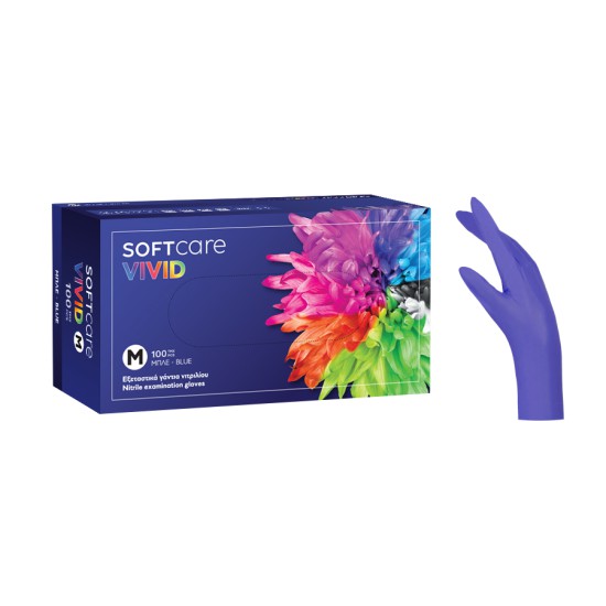 Γάντια νιτριλίου Soft Care Vivid - Cobalt Blue